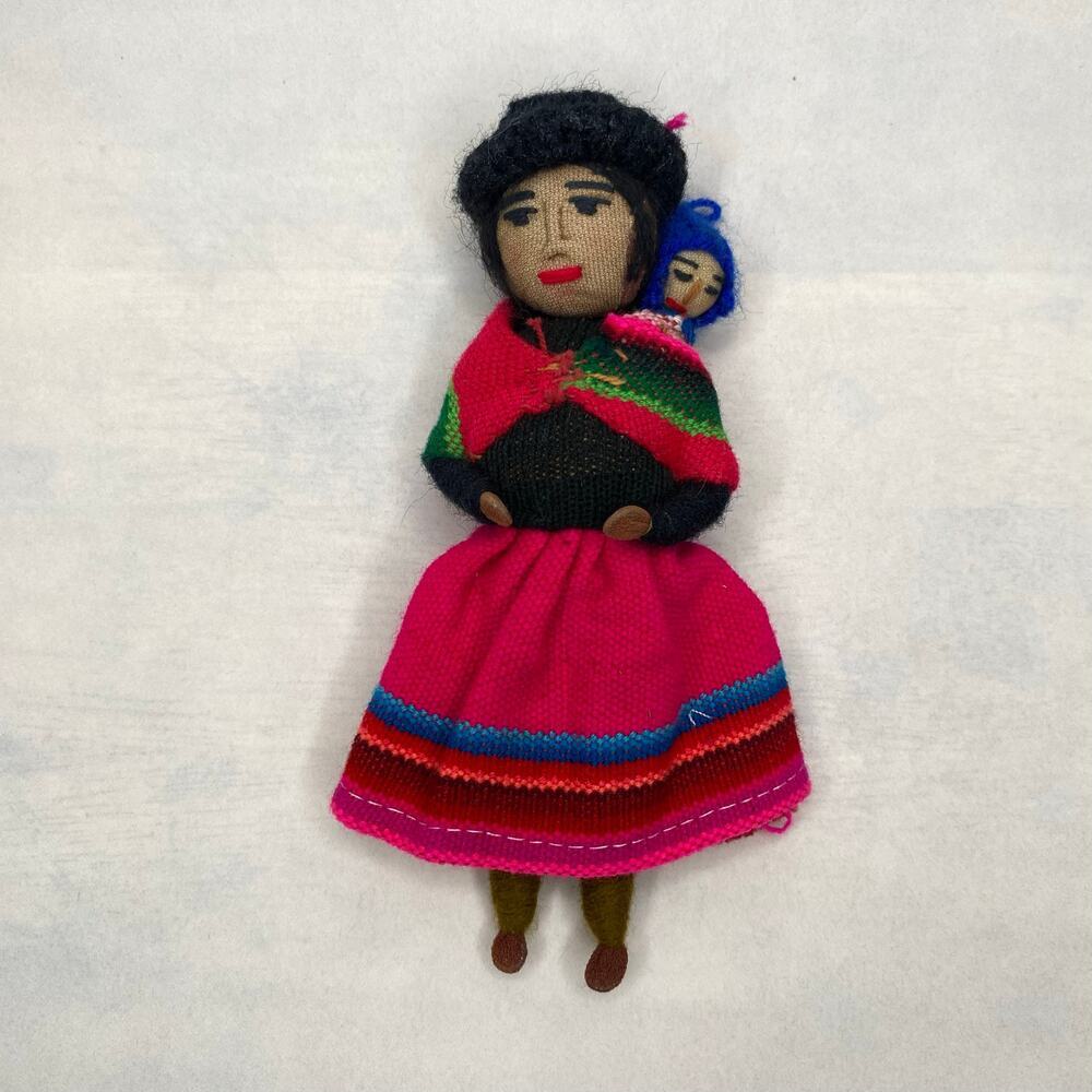 International Cloth and Paper Doll Figurine with Baby - Picture 1 of 4
